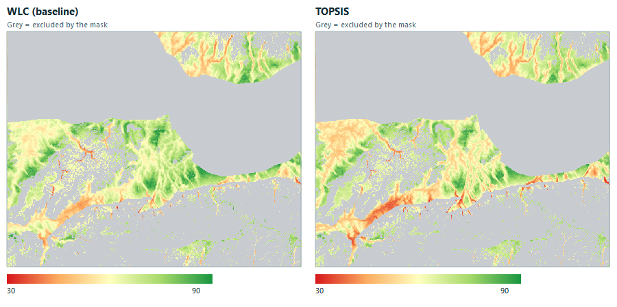 WLC and TOPSIS maps