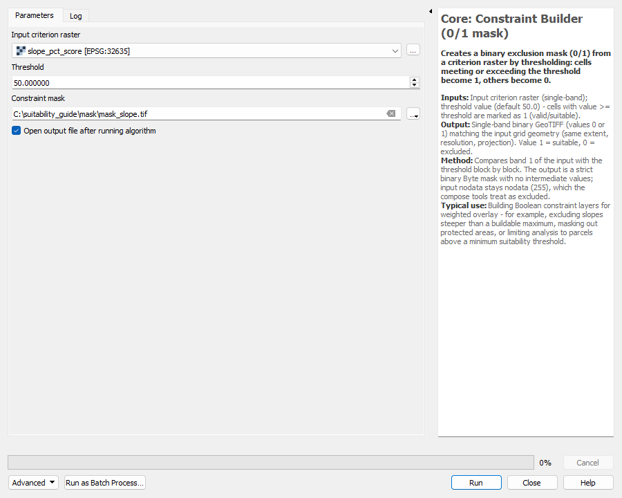 Constraint Builder dialog