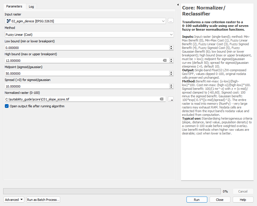 Normalizer dialog