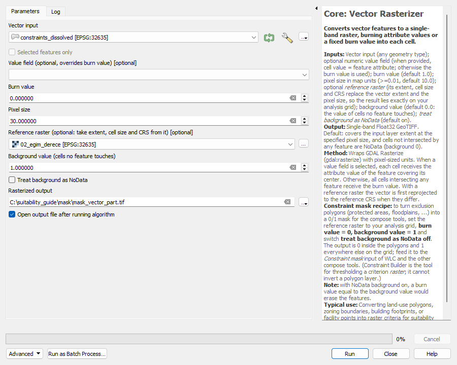 Vector Rasterizer dialog