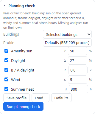 Planning check card