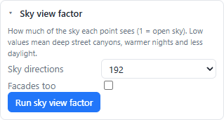 Sky view factor card